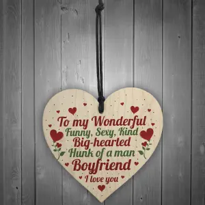 Red Ocean Valentines Anniversary Gift For Boyfriend Gifts For Him Handmade Wooden Heart Sign Keepsake Present