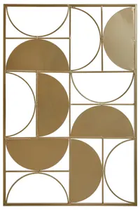 Interiors by Premier Gold Semicircle Modern Wall Art, Warm Metallic Finished Wall Art for Living Room, Contemporary Wall Decor