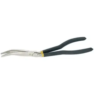 280mm Offset Needle Nose Pliers - Nickel-Ferrous Finish - Non-Slip Foam Grip