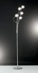 Luminosa BLOG 5 Light Multi Arm Floor Lamp Chrome 36x150cm