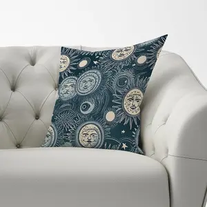 Silver Blue Moon and Stars Cushions 60cm x 60cm