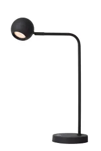 Lucide Comet Modern Rechargeable Floor reading lamp - Battery - LED Dim. - 1x3W 2700K - 3 StepDim - Black