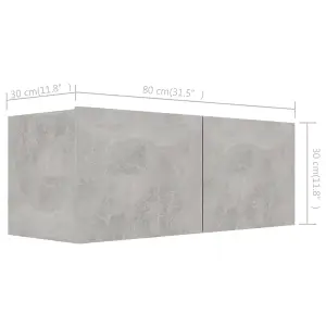 Berkfield 6 Piece TV Cabinet Set Concrete Grey Engineered Wood