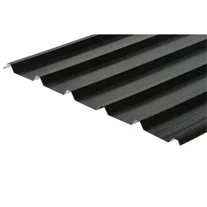 PACK OF 15 (Total 15 Units) - 0.7mm PVC Plastisol Coated Metal Roof Sheet 32mm (H) x 1000mm (W) x 4000mm Length - BLACK