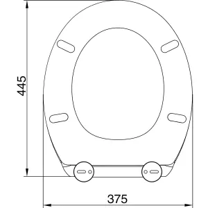 Euroshowers Top Fix Grey Oval Soft Close Quick Release Toilet Seat 375x445mm