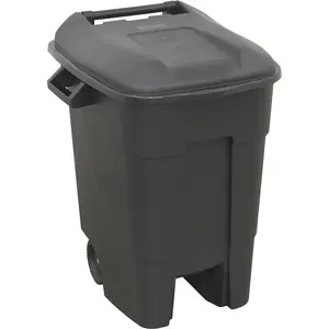 Durable 100 Litre Wheelie Bin with Solid Rear Axle and 200mm Wheels - Ideal for General Waste