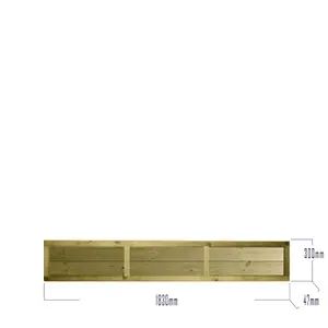 Ultimate Horizontal Tongue & Groove Fence Panel (Pack of 5) Width: 6ft (183cm) x Height: 1ft Interlocking Planks Fully Framed