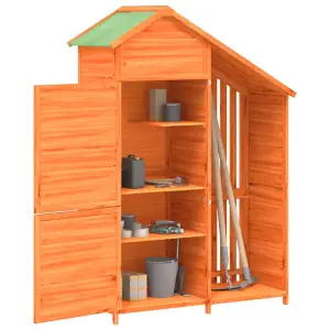 Berkfield Garden Tool Shed Brown 120x53.5x170 cm Solid Wood Pine