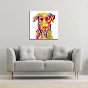 Amazing Illustration of Dog Pop Art (Canvas Print) / 101 x 101 x 4cm