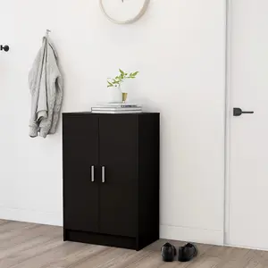 Berkfield Shoe Cabinet Black 60x35x92 cm Engineered Wood