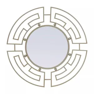 Interiors by Premier Jalal Silver Metal Frame Round Wall Mirror