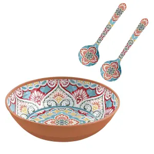 Purely Home Rio Corte Melamine Salad Bowl & Servers Set