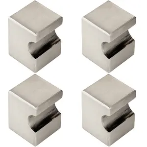 4x Square Cupboard Door Knob 22 x 22mm 30mm Projection Satin Nickel