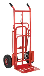 3-in-1 Pneumatic Wheel Sack Truck, Adapt Configurations In Seconds, Pneumatic Tyres, Tubular Steel Framework, 250kg Capacity