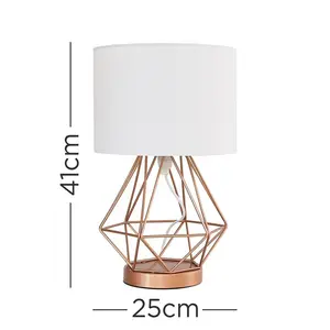 Haigler Metal Table Lamp (Set of 2) Copper / White / No Bulb