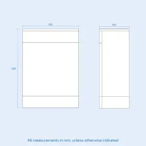 Nes Home White Bathroom Back To Wall WC Unit W500mm x D300mm