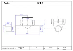 McAlpine R15 2 Way Connector: 1" loose nut x two connections for 19mm pipe, supplied with 1 Plug