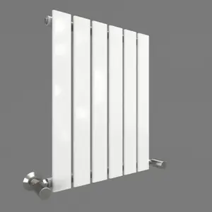 White Flat Tube 600x456mm Horizontal Single Panel Heated Towel Radiator