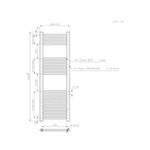 Wiest Straight Heated Towel Rail Radiator Bathroom Ladder Warmer Chrome / 120cm H x 40cm W x 3cm D