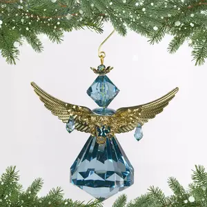 Acrylic Diamond Angel Hanging Figurine Ornament Blue/Gold