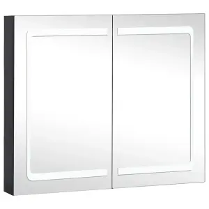 Berkfield LED Bathroom Mirror Cabinet 80x12.2x68 cm