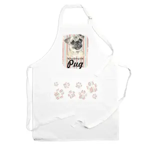 Purely Home Pug Apron - Novelty Kitchen Gift for Dog Lovers