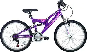 Dallingridge Chic Junior Girls Full Suspension Mountain Bike, 24" Wheel - Purple