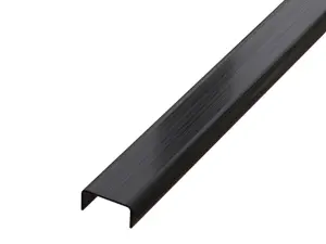 ILCOM decorative profile C 10mm x 2440mm x 0.65mm Black Brushed Stainless Steel