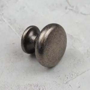 35mm Antique Pewter Round Cabinet Knob