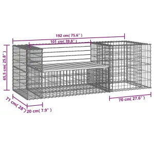 Berkfield Garden Bench with Gabion Basket Solid Wood Douglas