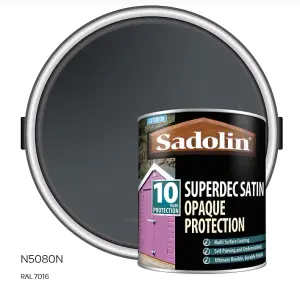 Sadolin Superdec Satin Opaque Wood Protection Anthracite Grey 5L