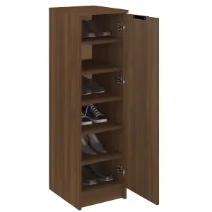 Berkfield Shoe Cabinet Brown Oak 30x35x100 cm Engineered Wood