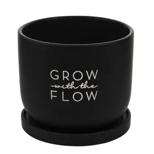 Country Living Ceramic Plant Pot - "Grow With The Flow"