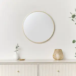 Melody Maison Round Gold Wall Mirror - 50cm x 50cm