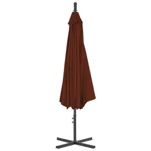 Berkfield Cantilever Umbrella with Steel Pole 300 cm Terracotta