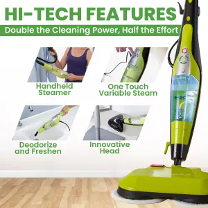 H2O HD 8-in-1 Steam Cleaner, Scrubber, Buffer & Polisher with Dual Buff Technology