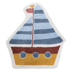 Cotton Kids Rug Ship 105 x 120 cm Multicolour SPETI