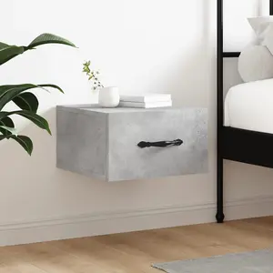 Berkfield Wall-mounted Bedside Cabinet Concrete Grey 35x35x20 cm