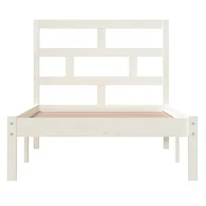 Berkfield Bed Frame White Solid Wood Pine 90x200 cm