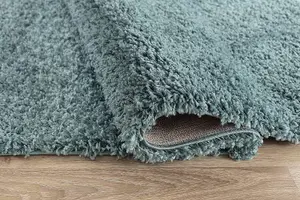 Modern Extra Large Small Soft 5cm Shaggy Non Slip Bedroom Living Room Carpet Runner Area Rug - Duck Egg 120 x 170 cm