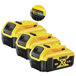 3 x DeWalt DCB182 18v 4.0Ah Li-Ion Battery XR Range Lithium Ion Genuine 4amp UK