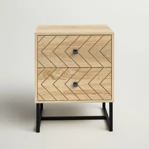 Raul 2 Drawer Bedside Table