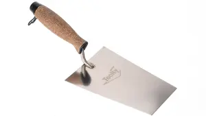 Toolty Bucket Trowel with Cork Handle 180mm Stainless Steel for Scooping and Scraping Mortar Cement Plaster Masonry Brickwork