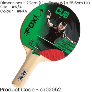 1 STAR Table Tennis Bat - Pimple Novice 5mm Blade Flared Handle Racket Ping Pong