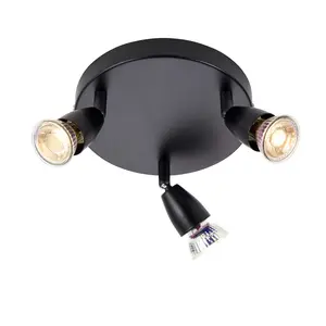 Luminosa Amalfi Ceiling Spotlight Clusters 3 Light Matt Black Paint