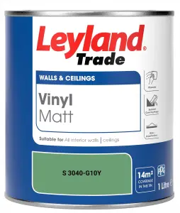 Leyland Trade Vinyl Matt Walls & Ceilings Emulsion Paint (S 3040-G10Y) 1L