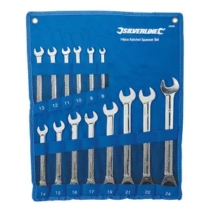 Silverline Fixed Head Ratchet Spanner Set 14Pce