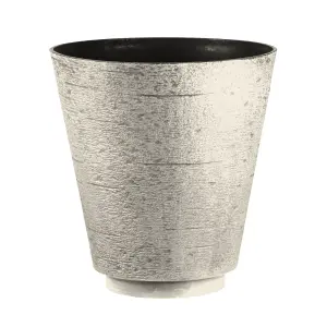 simpa 2PC Hudson Beige Textured Effect Plastic Planters 33cm (Dia).