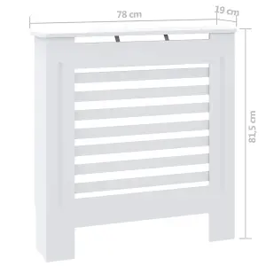 Berkfield MDF Radiator Cover White 78 cm