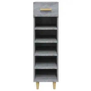 Berkfield Shoe Cabinet Grey Sonoma 30x35x105 cm Engineered Wood